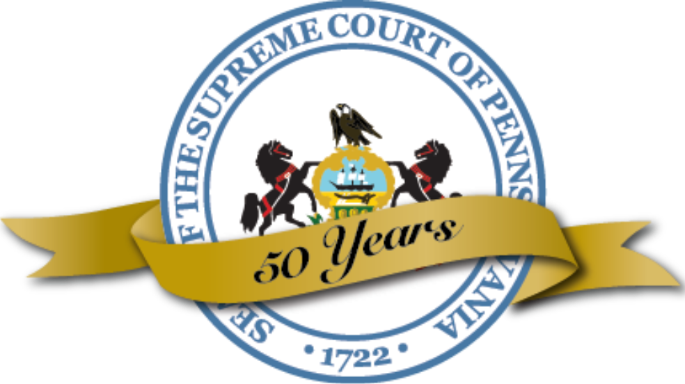 Seal of the Supreme Court of Pennsylvania with Fifty Years Banner